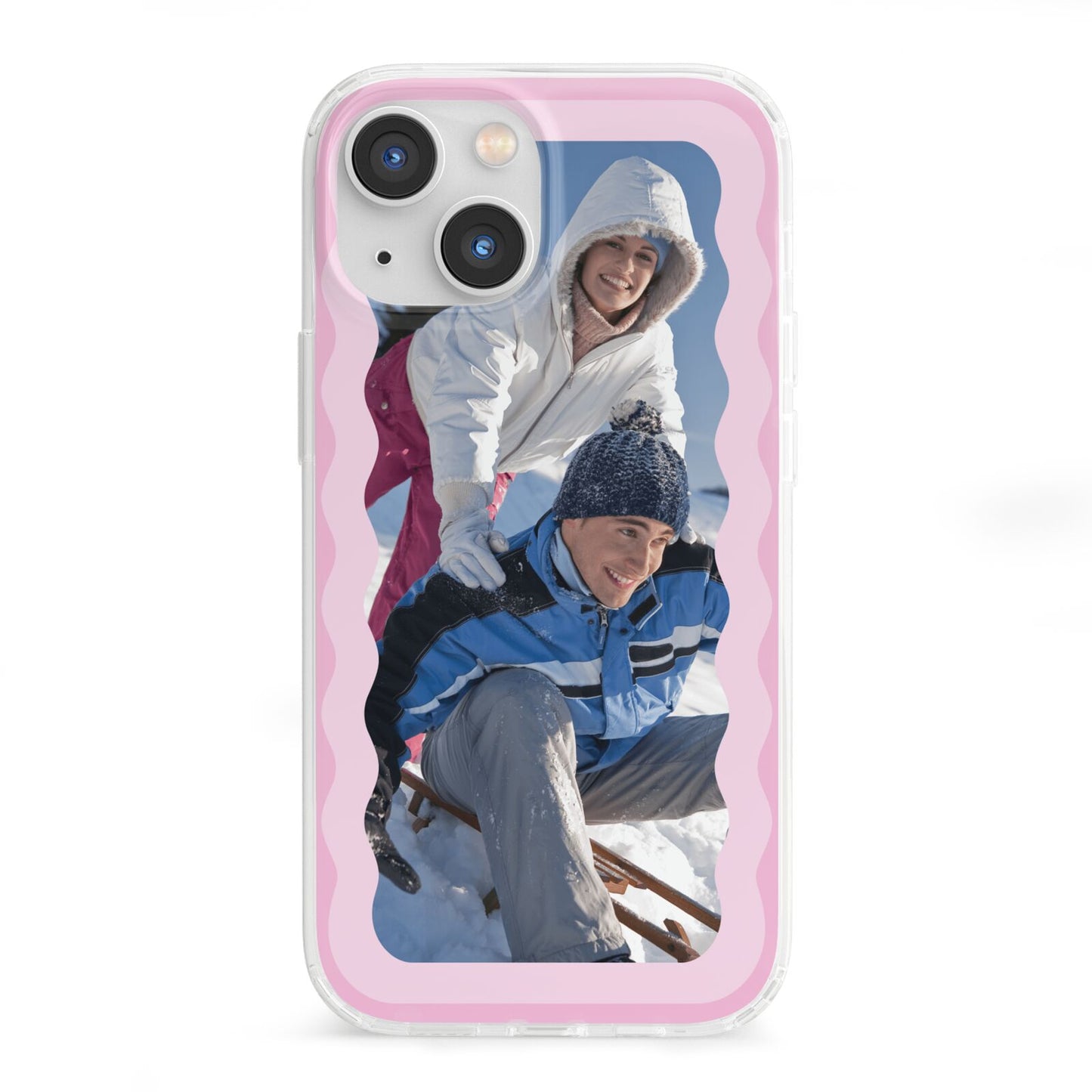 Wavy Photo Border iPhone 13 Mini Clear Bumper Case