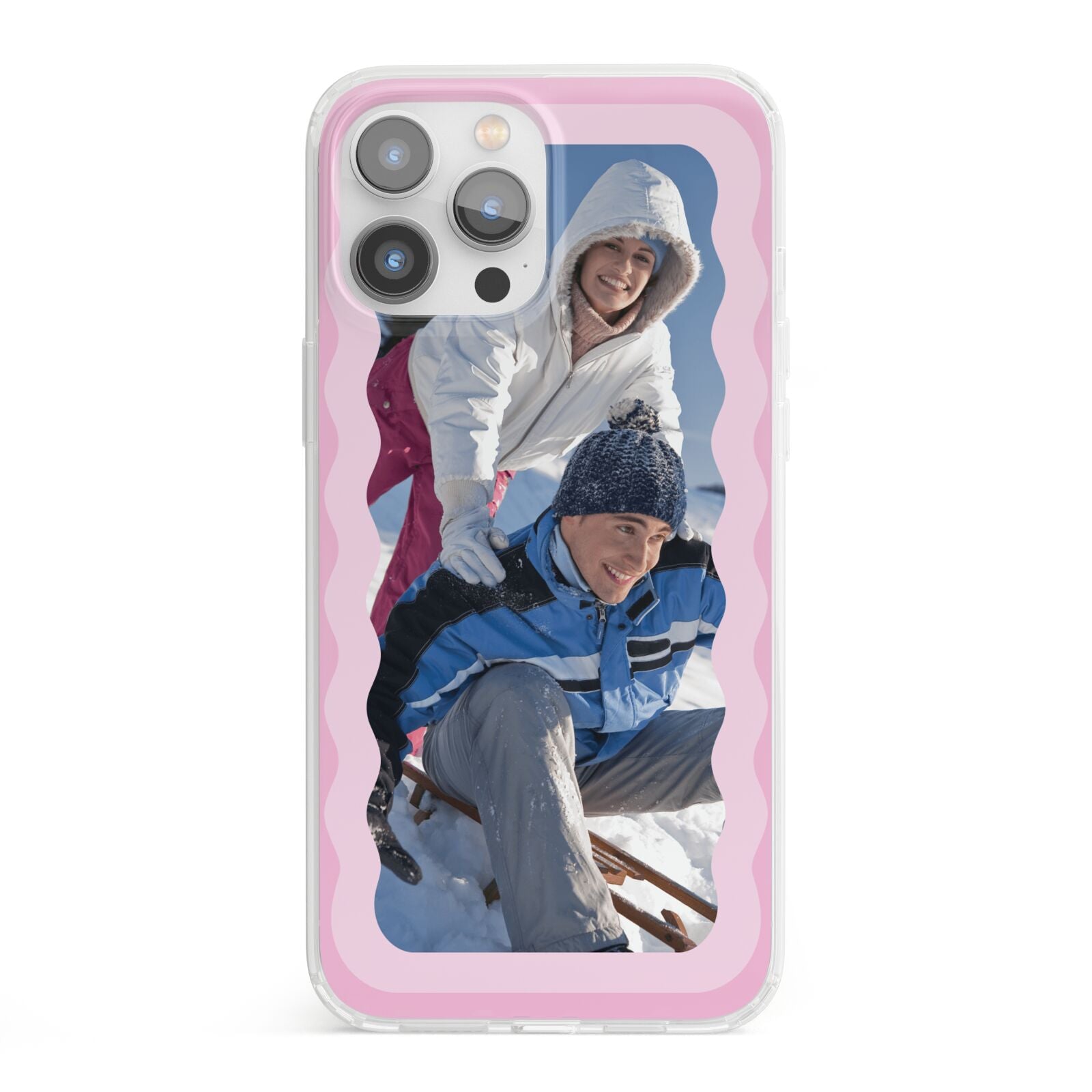 Wavy Photo Border iPhone 13 Pro Max Clear Bumper Case