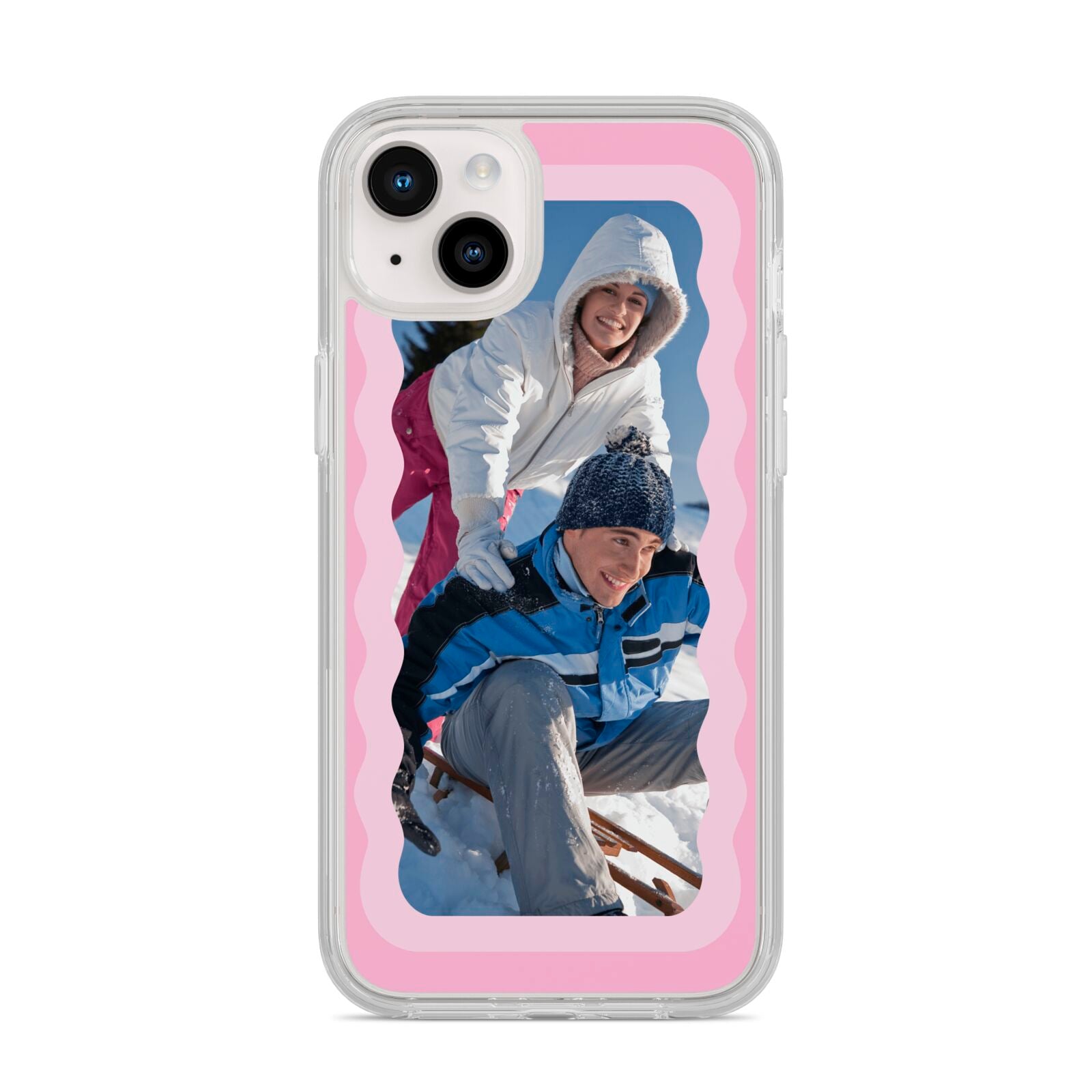 Wavy Photo Border iPhone 14 Plus Clear Tough Case Starlight