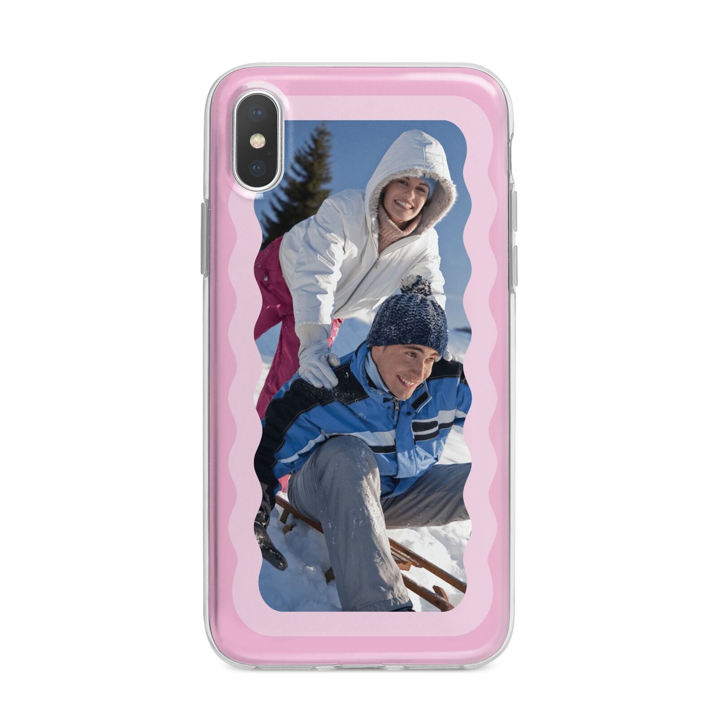 Wavy Photo Border iPhone X Bumper Case on Silver iPhone Alternative Image 1