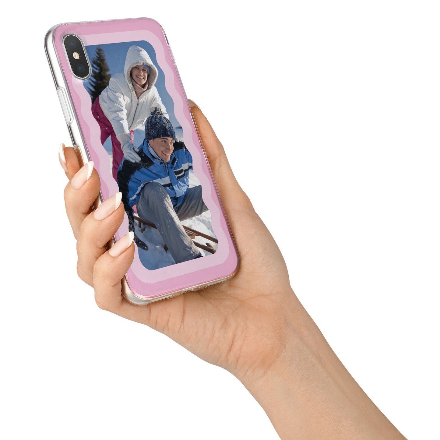 Wavy Photo Border iPhone X Bumper Case on Silver iPhone Alternative Image 2