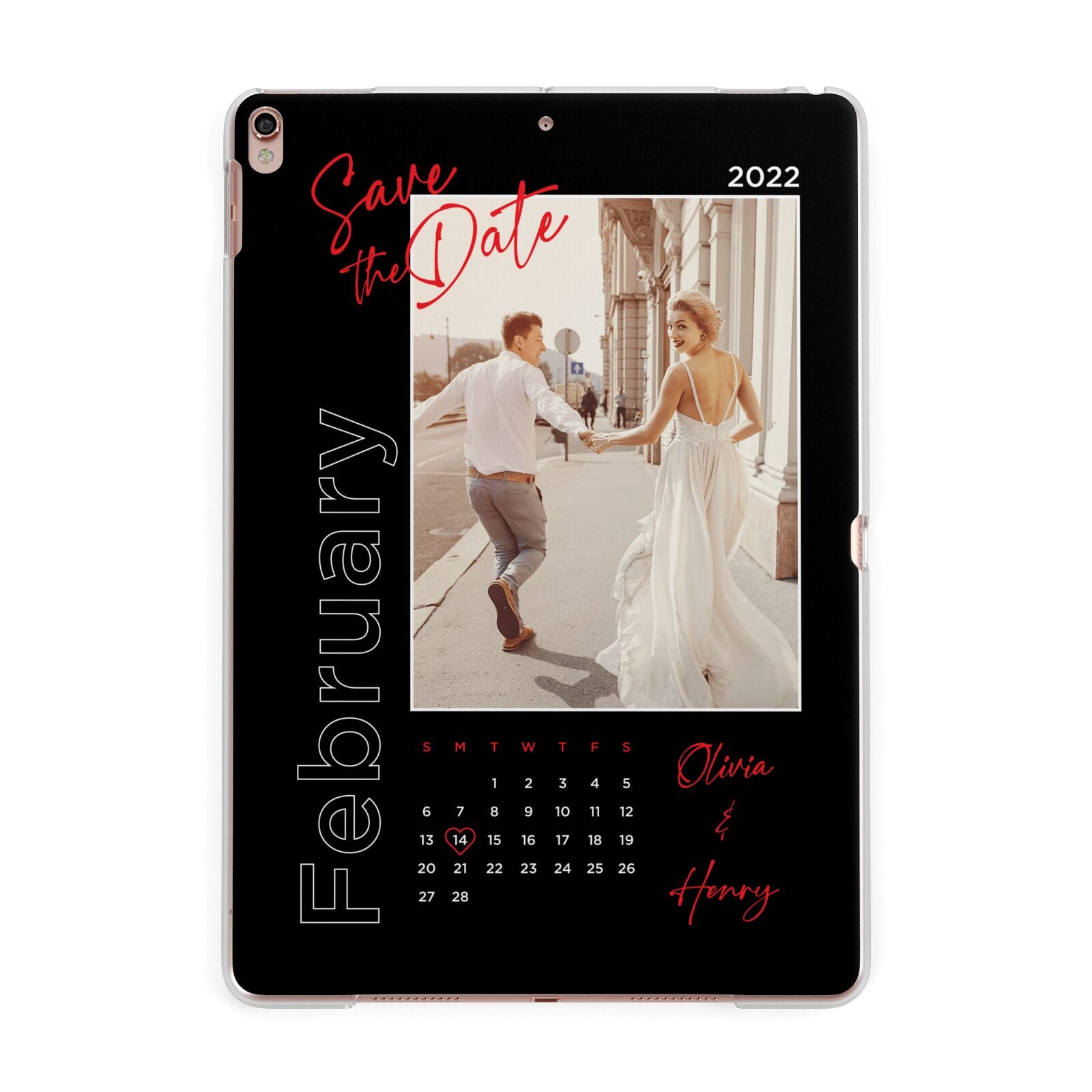 Wedding Date Personalised Photo Apple iPad Rose Gold Case