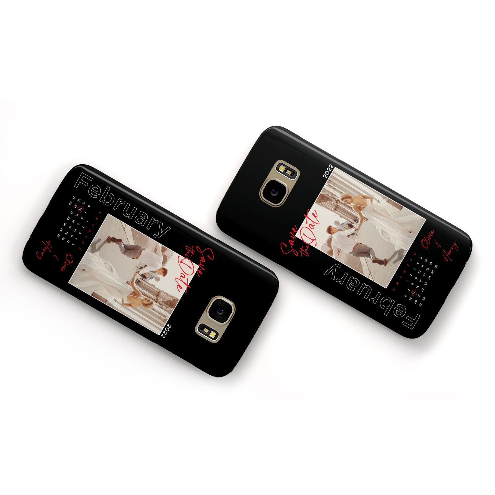 Wedding Date Personalised Photo Samsung Galaxy Case Flat Overview