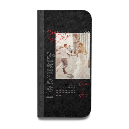 Wedding Date Personalised Photo Vegan Leather Flip Samsung Case