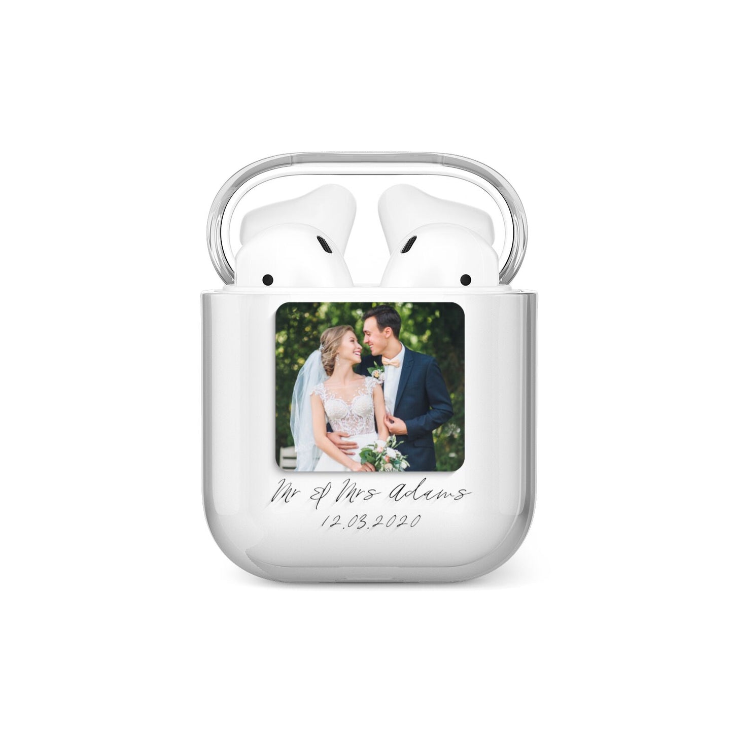 Wedding Photo Upload Keepsake with Text AirPods Case