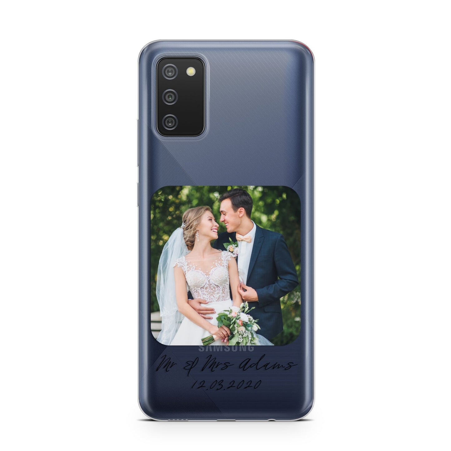 Wedding Photo Upload Keepsake with Text Samsung A02s Case