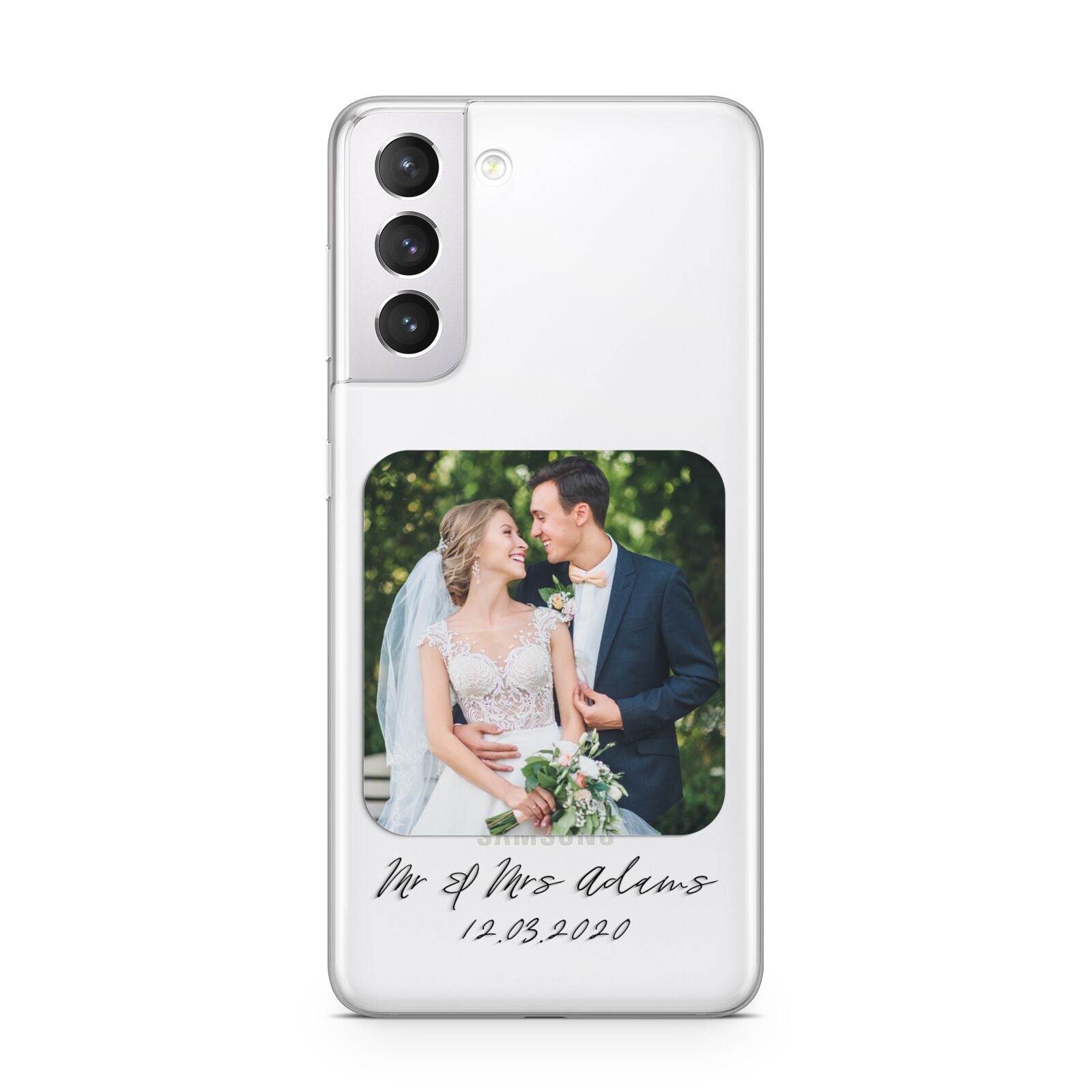 Wedding Photo Upload Keepsake with Text Samsung S21 Case