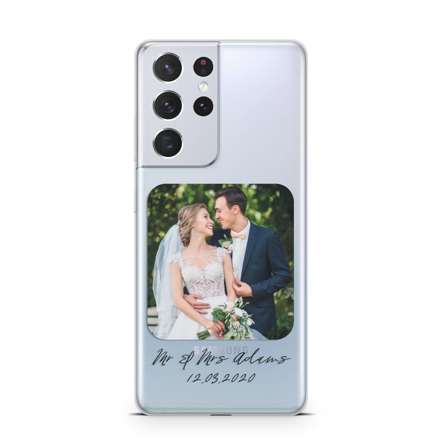 Wedding Photo Upload Keepsake with Text Samsung S21 Ultra Case