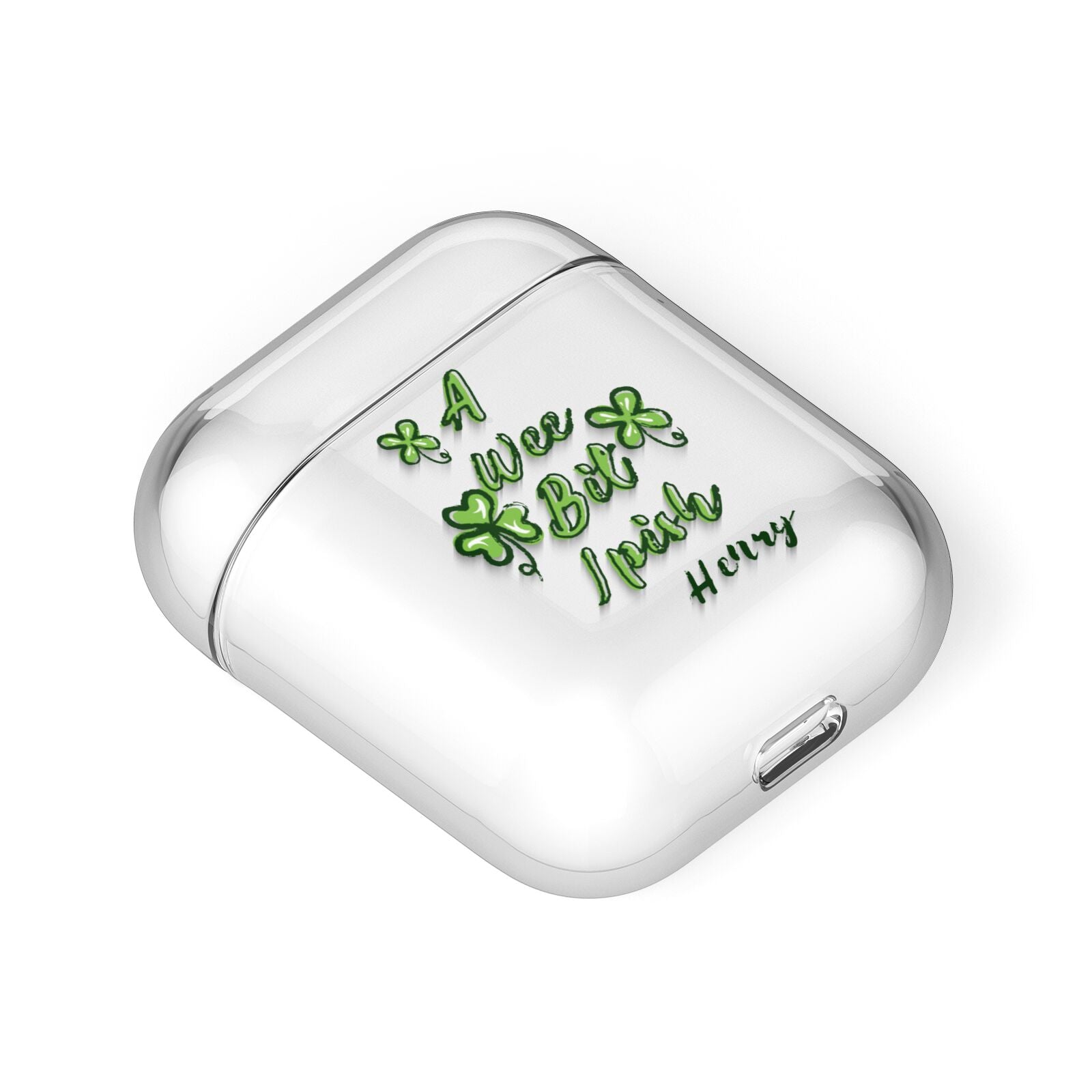 Wee Bit Irish Personalised AirPods Case Laid Flat