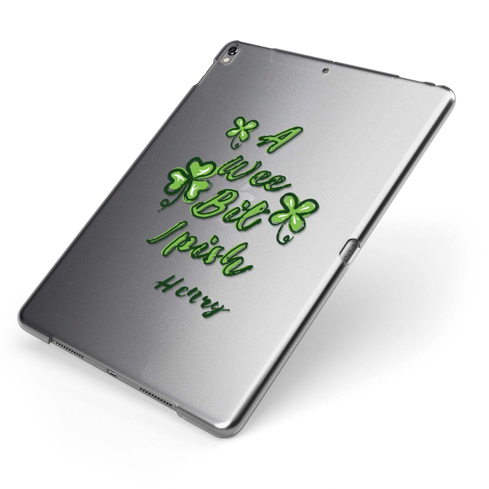 Wee Bit Irish Personalised Apple iPad Case on Grey iPad Side View