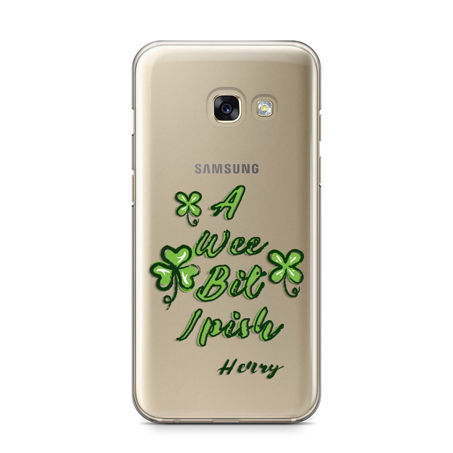 Wee Bit Irish Personalised Samsung Galaxy A3 2017 Case on gold phone