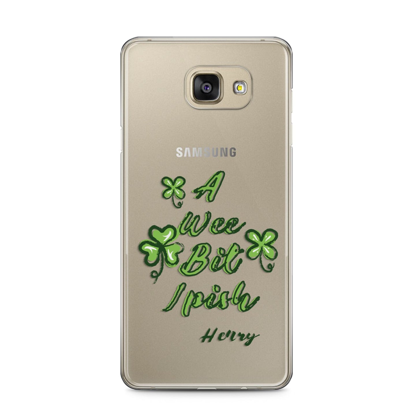 Wee Bit Irish Personalised Samsung Galaxy A5 2016 Case on gold phone