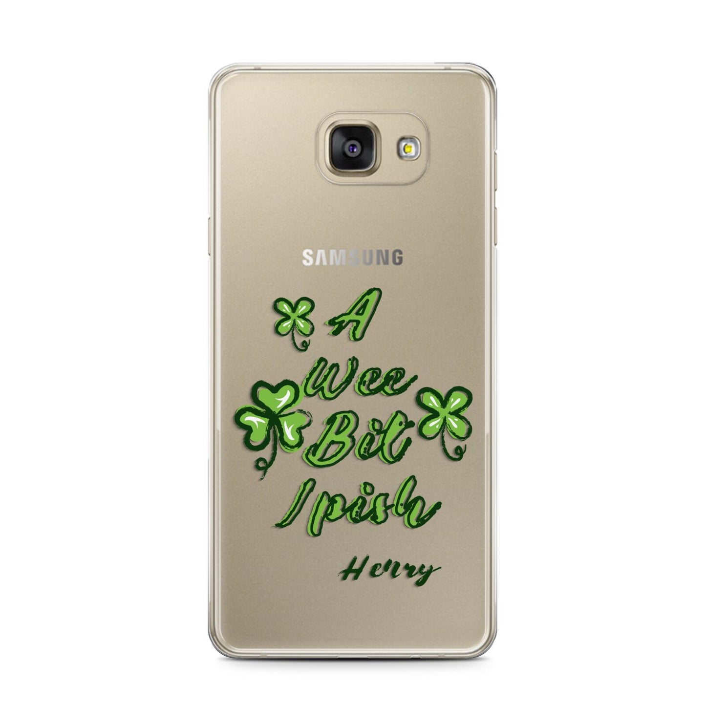 Wee Bit Irish Personalised Samsung Galaxy A7 2016 Case on gold phone