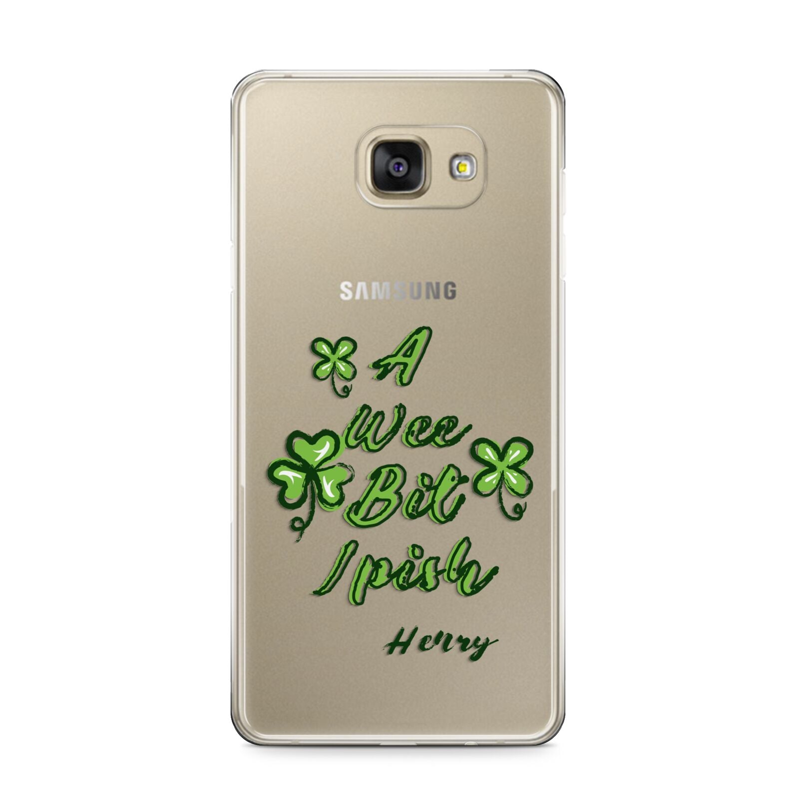 Wee Bit Irish Personalised Samsung Galaxy A9 2016 Case on gold phone