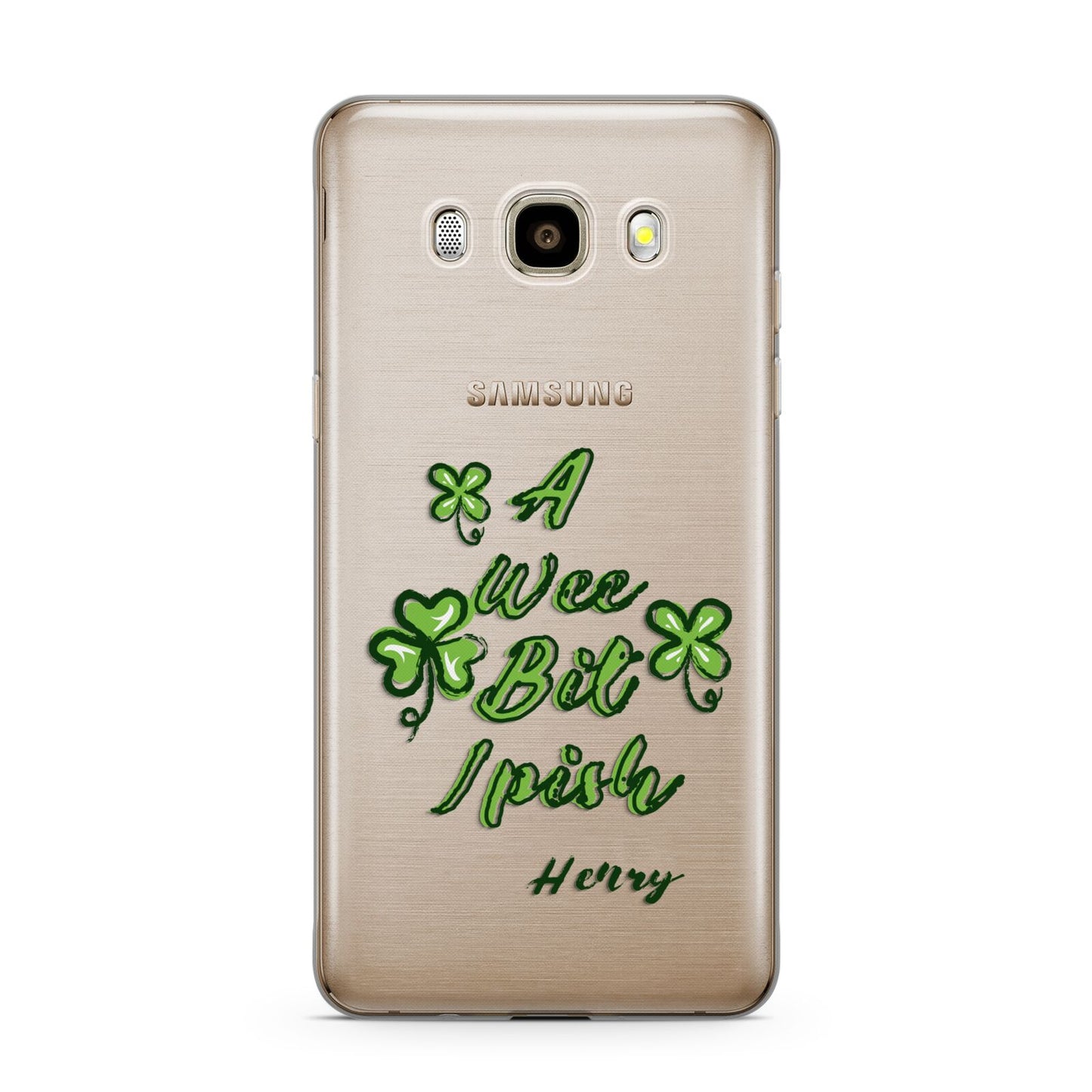 Wee Bit Irish Personalised Samsung Galaxy J7 2016 Case on gold phone