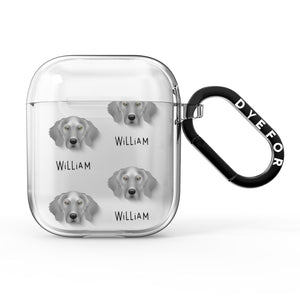 Weimaraner Icon with Name AirPods Case