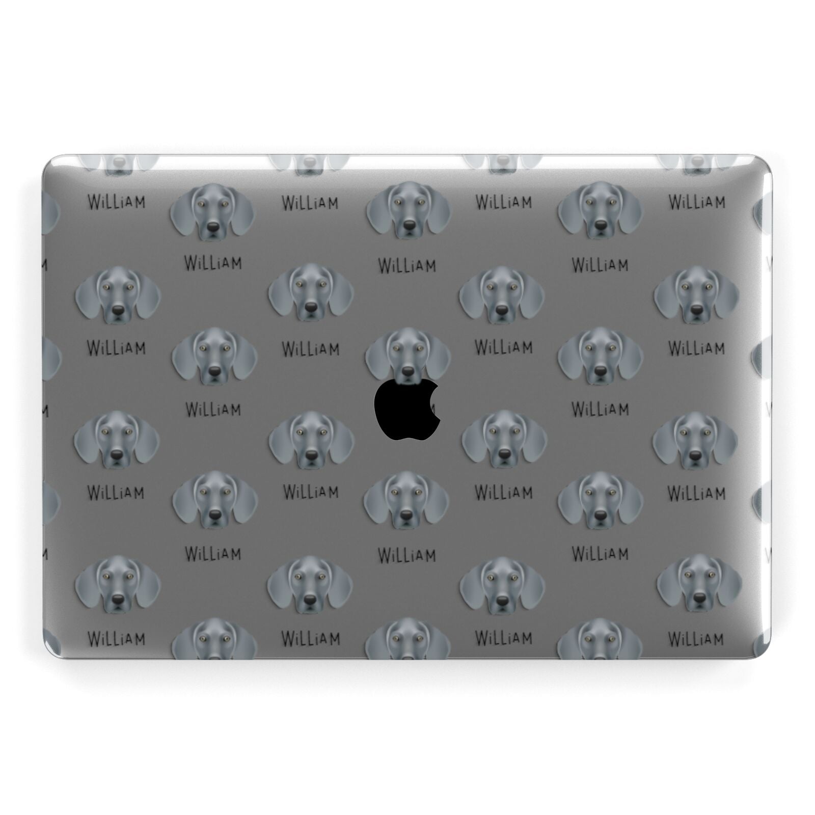 Weimaraner Icon with Name Apple MacBook Case