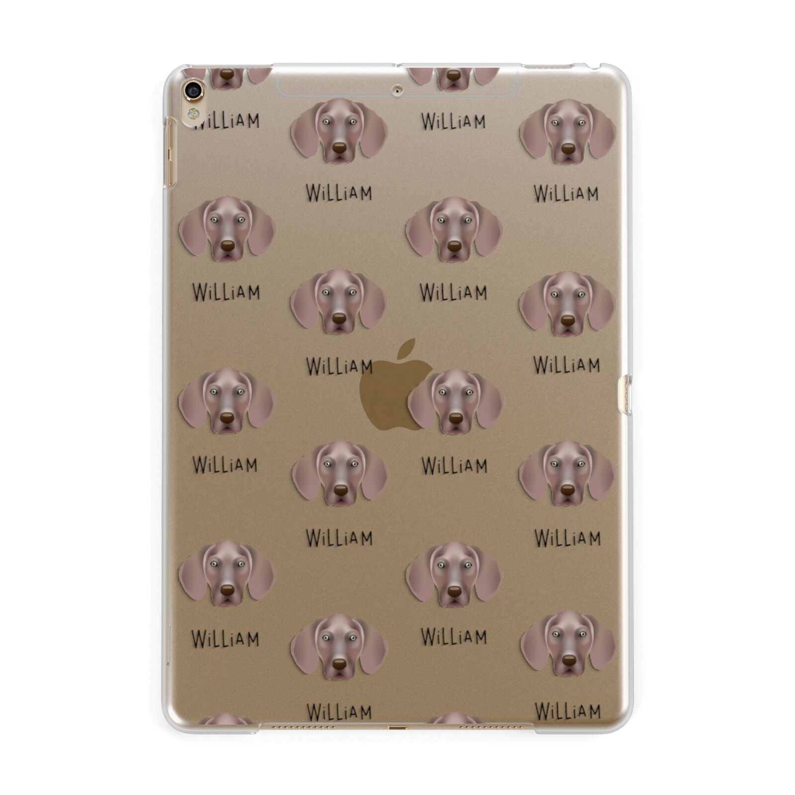 Weimaraner Icon with Name Apple iPad Gold Case