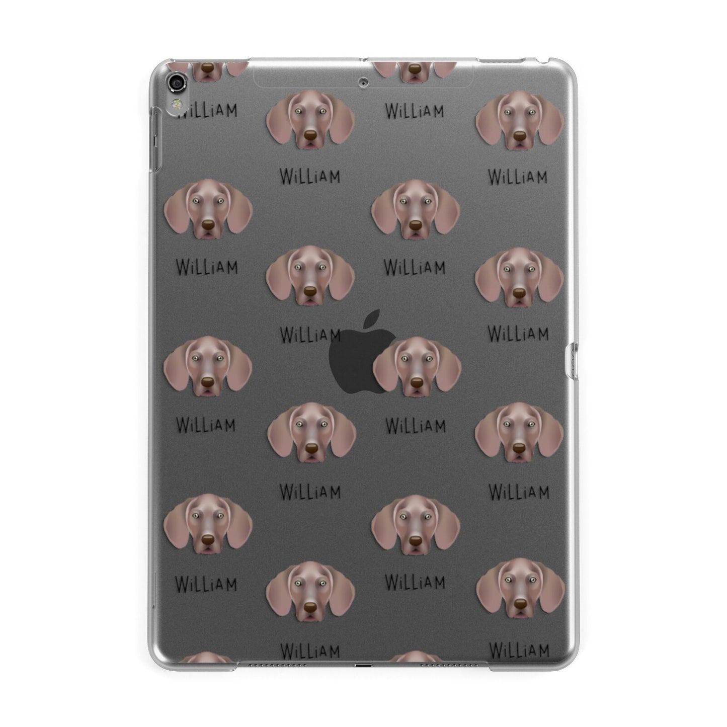 Weimaraner Icon with Name Apple iPad Grey Case