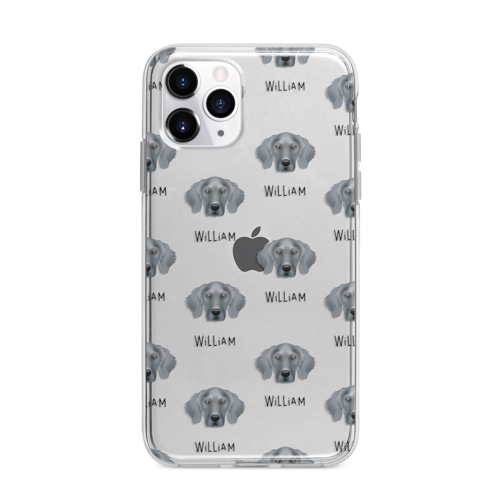 Weimaraner Icon with Name Apple iPhone 11 Pro Max in Silver with Bumper Case
