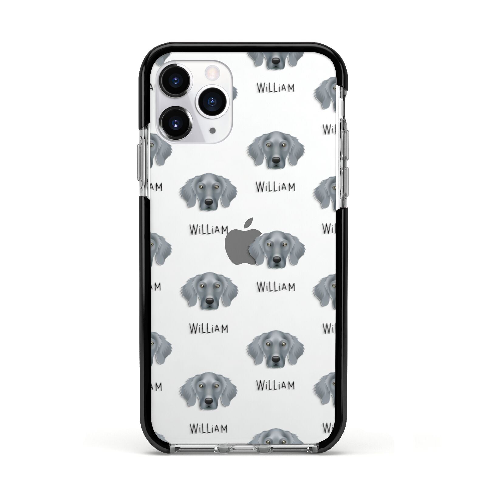 Weimaraner Icon with Name Apple iPhone 11 Pro in Silver with Black Impact Case