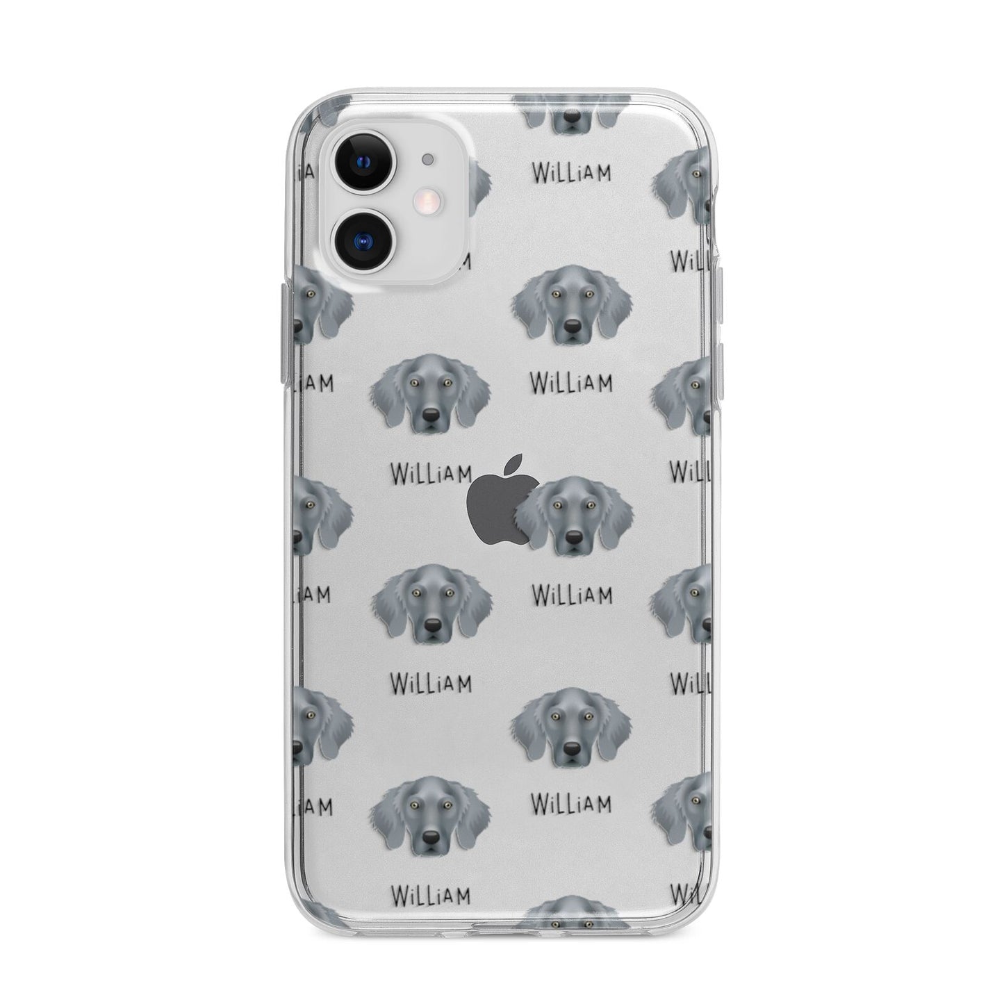 Weimaraner Icon with Name Apple iPhone 11 in White with Bumper Case