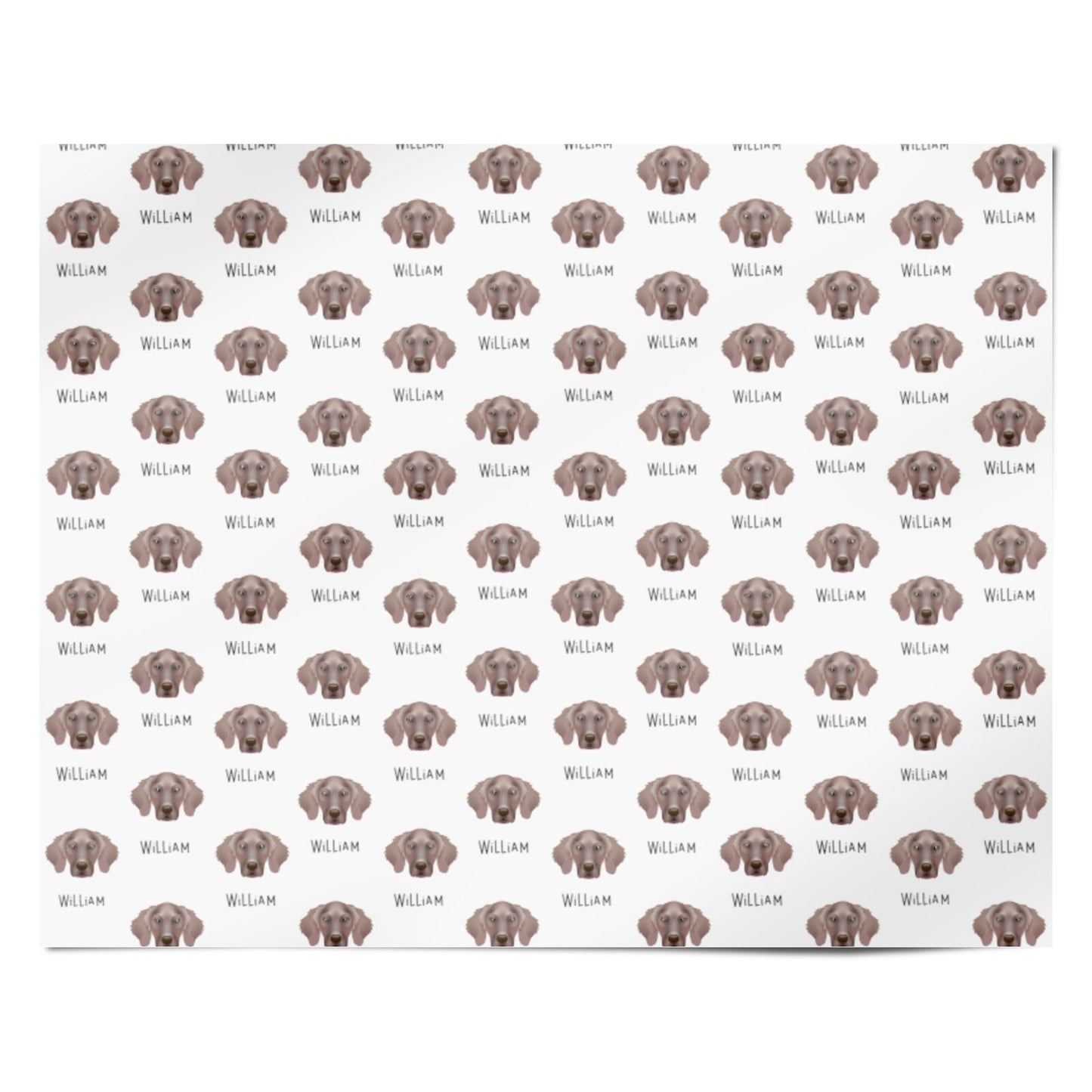 Weimaraner Icon with Name Personalised Wrapping Paper Alternative