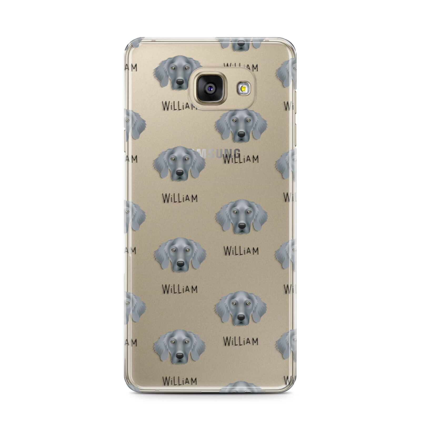 Weimaraner Icon with Name Samsung Galaxy A7 2016 Case on gold phone