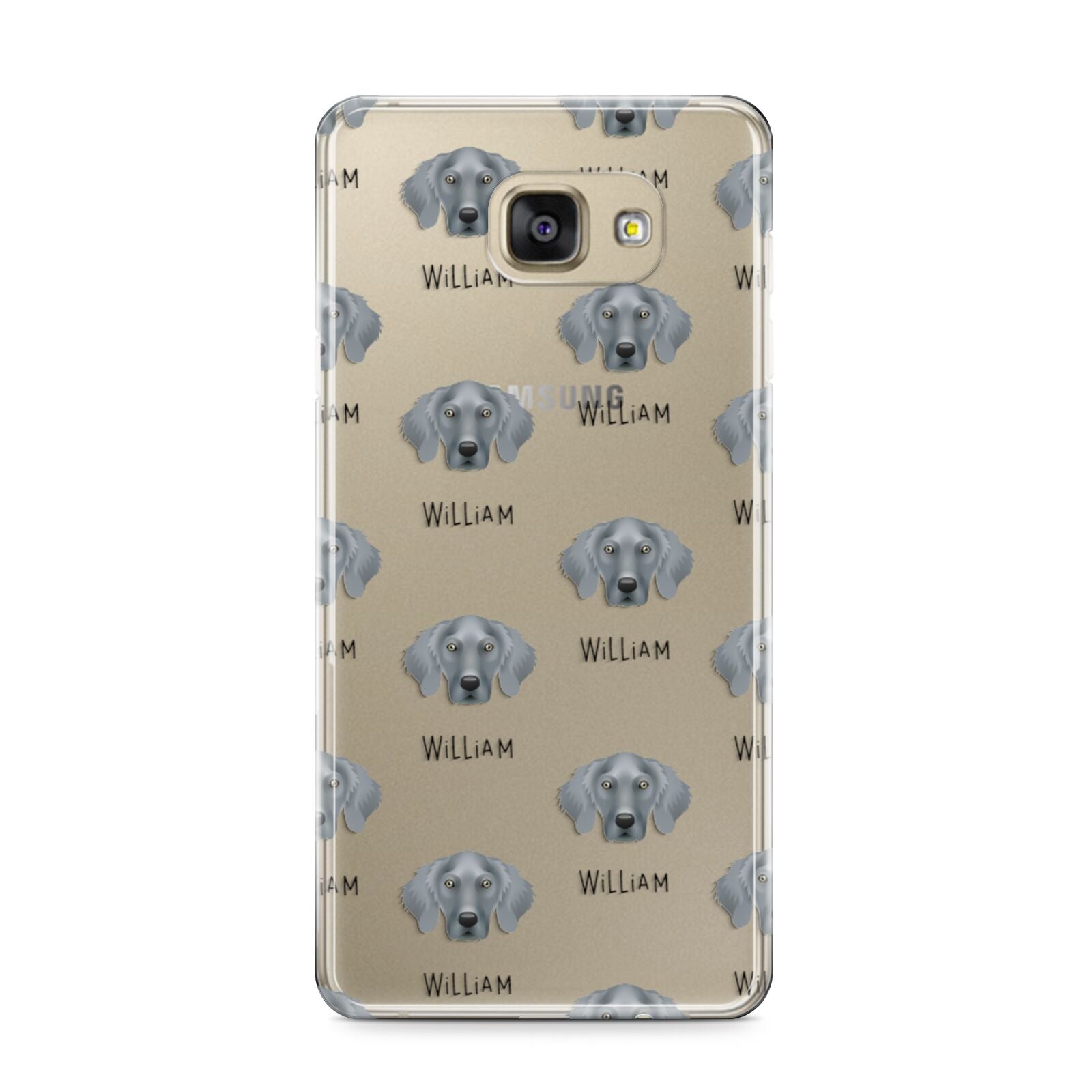 Weimaraner Icon with Name Samsung Galaxy A9 2016 Case on gold phone