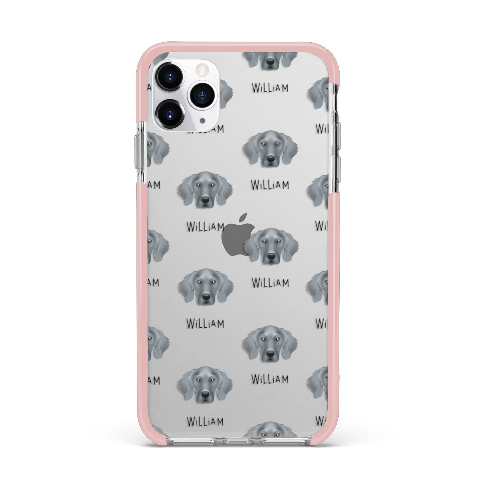 Weimaraner Icon with Name iPhone 11 Pro Max Impact Pink Edge Case