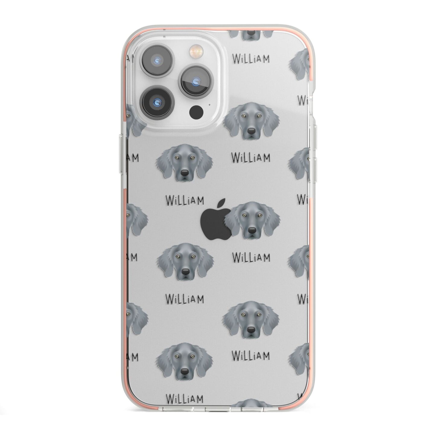 Weimaraner Icon with Name iPhone 13 Pro Max TPU Impact Case with Pink Edges