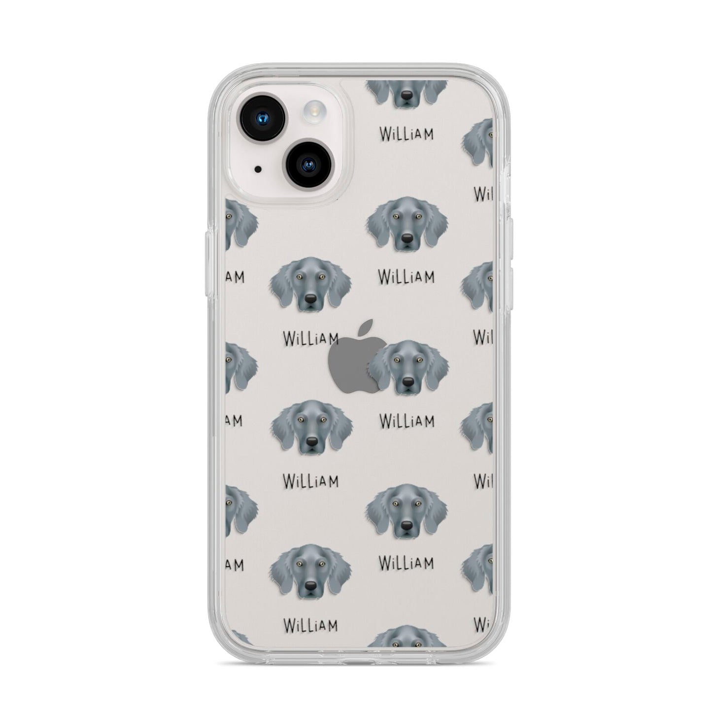 Weimaraner Icon with Name iPhone 14 Plus Clear Tough Case Starlight