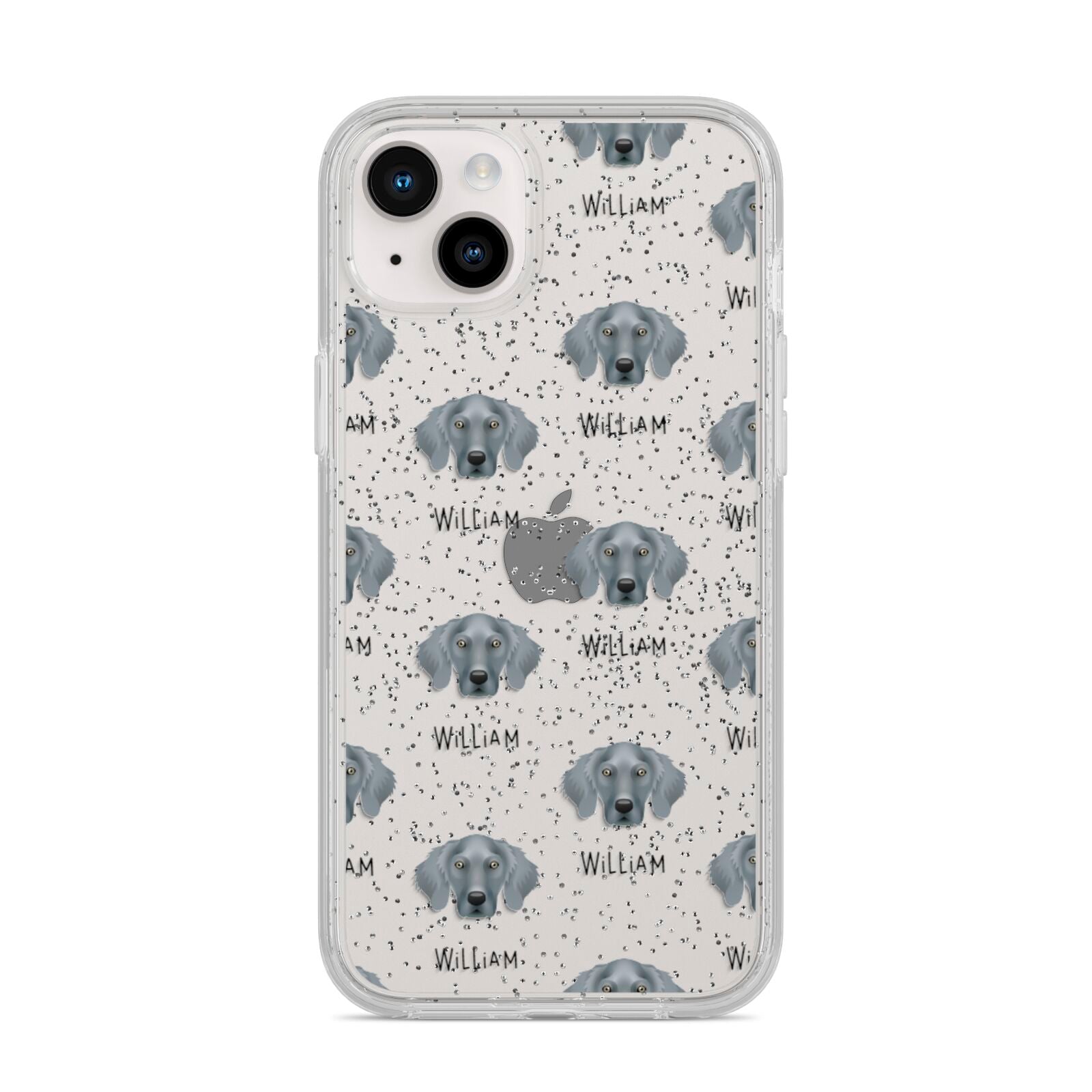 Weimaraner Icon with Name iPhone 14 Plus Glitter Tough Case Starlight