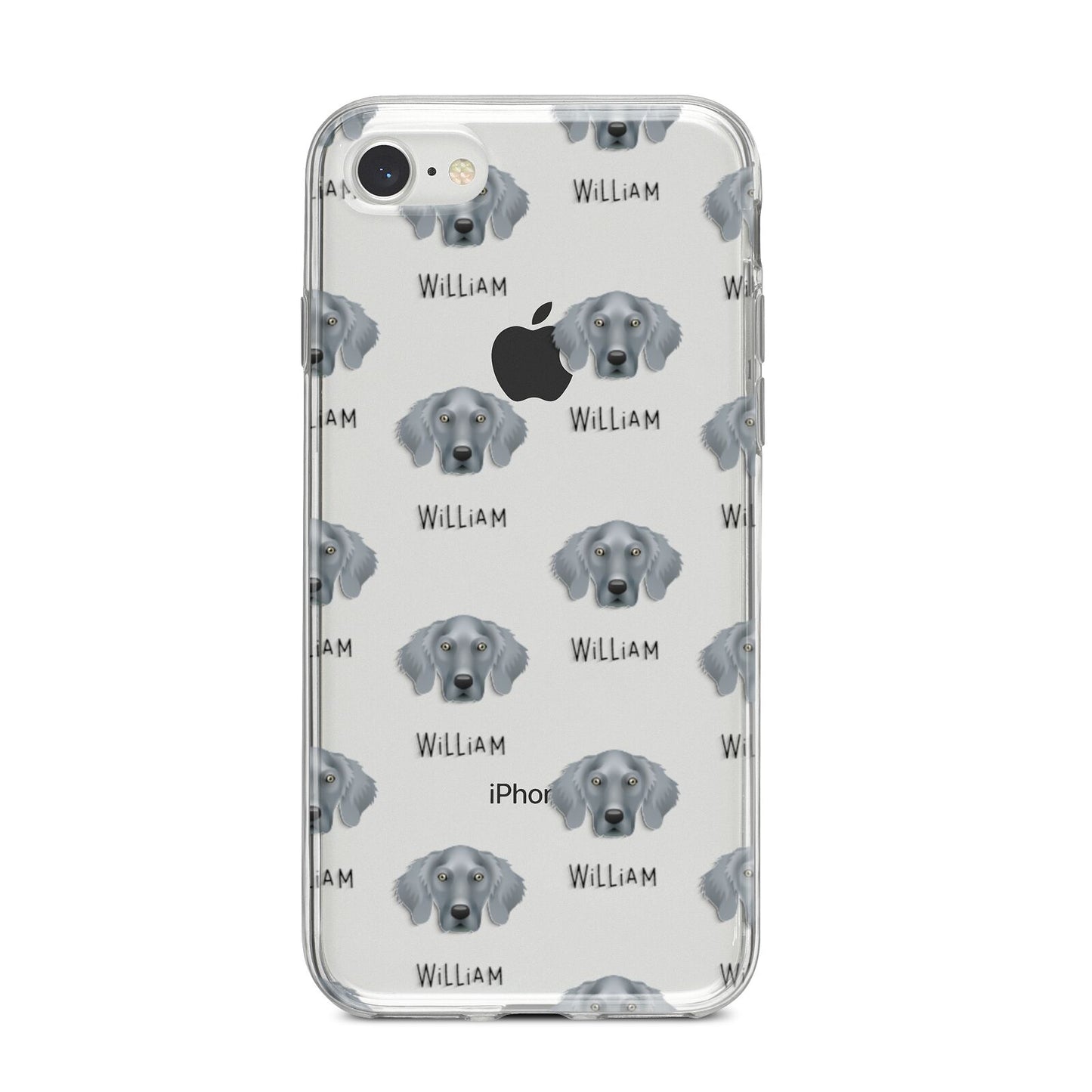 Weimaraner Icon with Name iPhone 8 Bumper Case on Silver iPhone