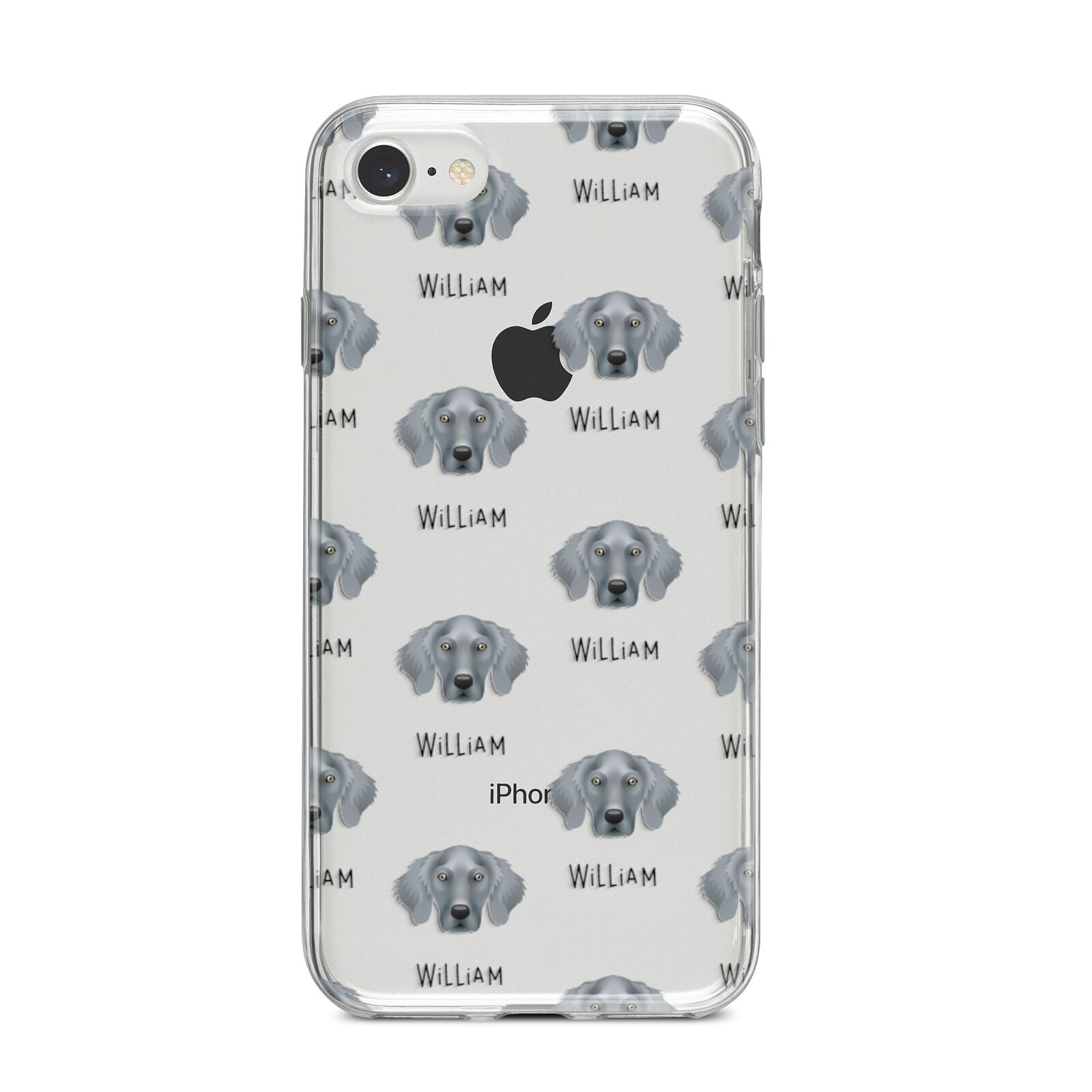 Weimaraner Icon with Name iPhone 8 Bumper Case on Silver iPhone