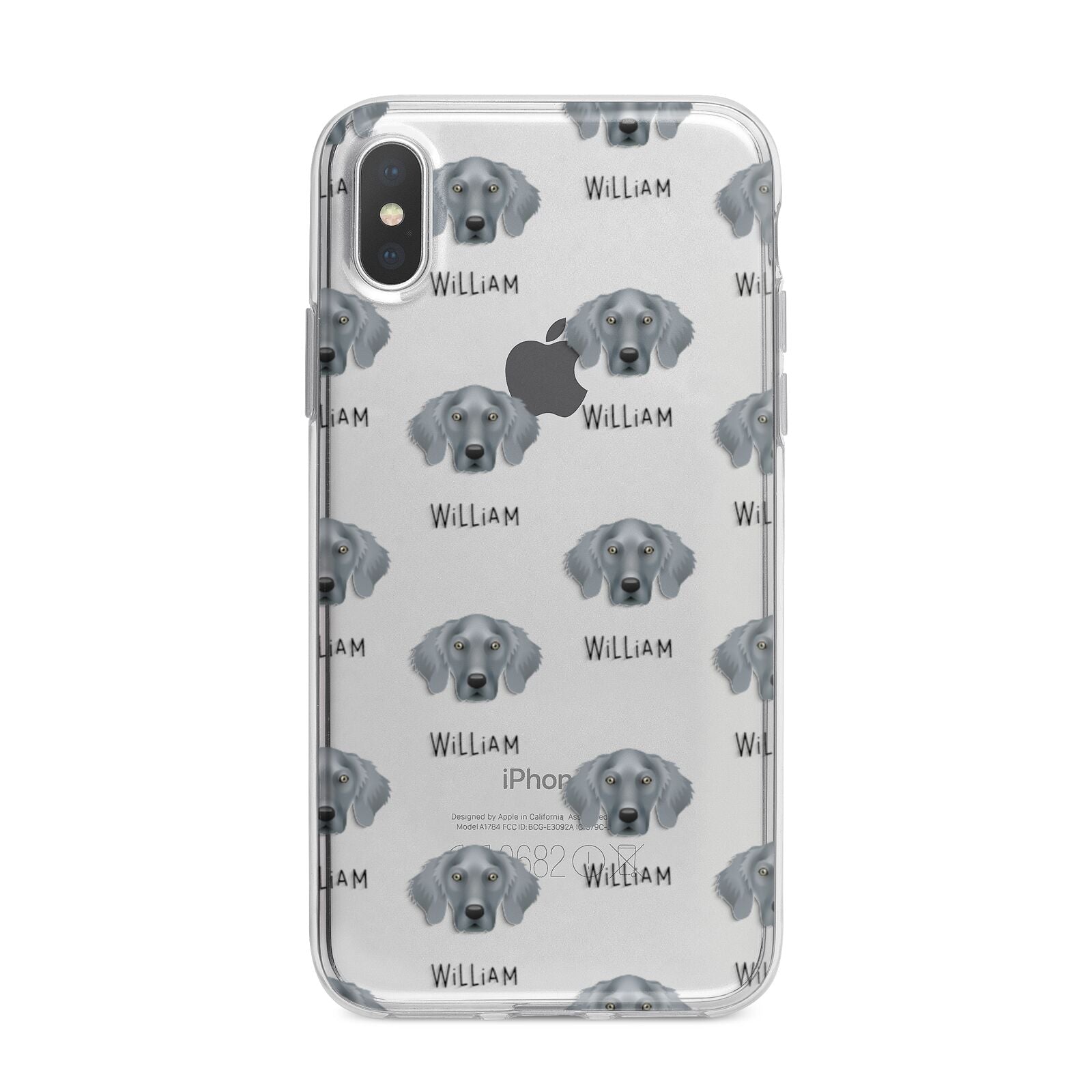 Weimaraner Icon with Name iPhone X Bumper Case on Silver iPhone Alternative Image 1