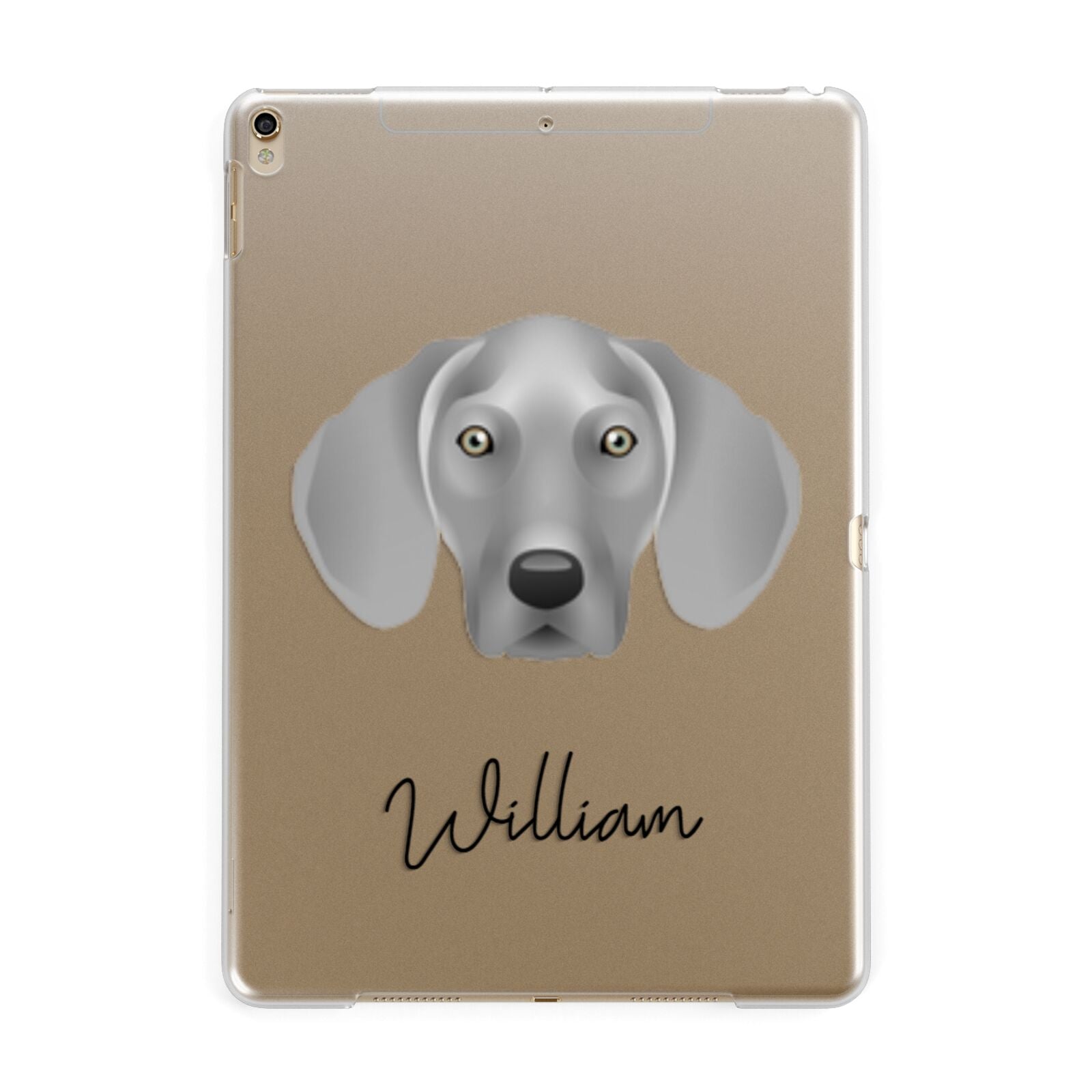 Weimaraner Personalised Apple iPad Gold Case