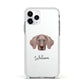 Weimaraner Personalised Apple iPhone 11 Pro in Silver with White Impact Case