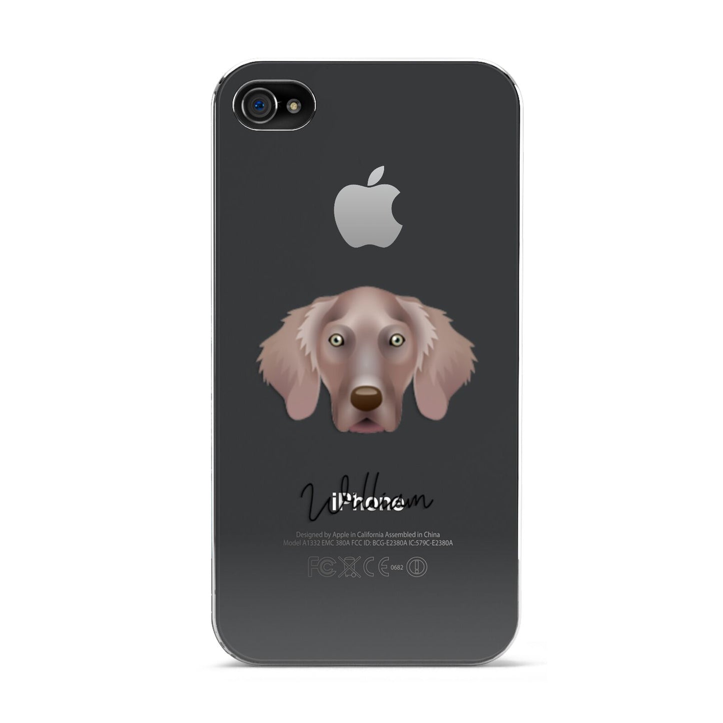 Weimaraner Personalised Apple iPhone 4s Case