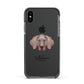 Weimaraner Personalised Apple iPhone Xs Impact Case Black Edge on Black Phone