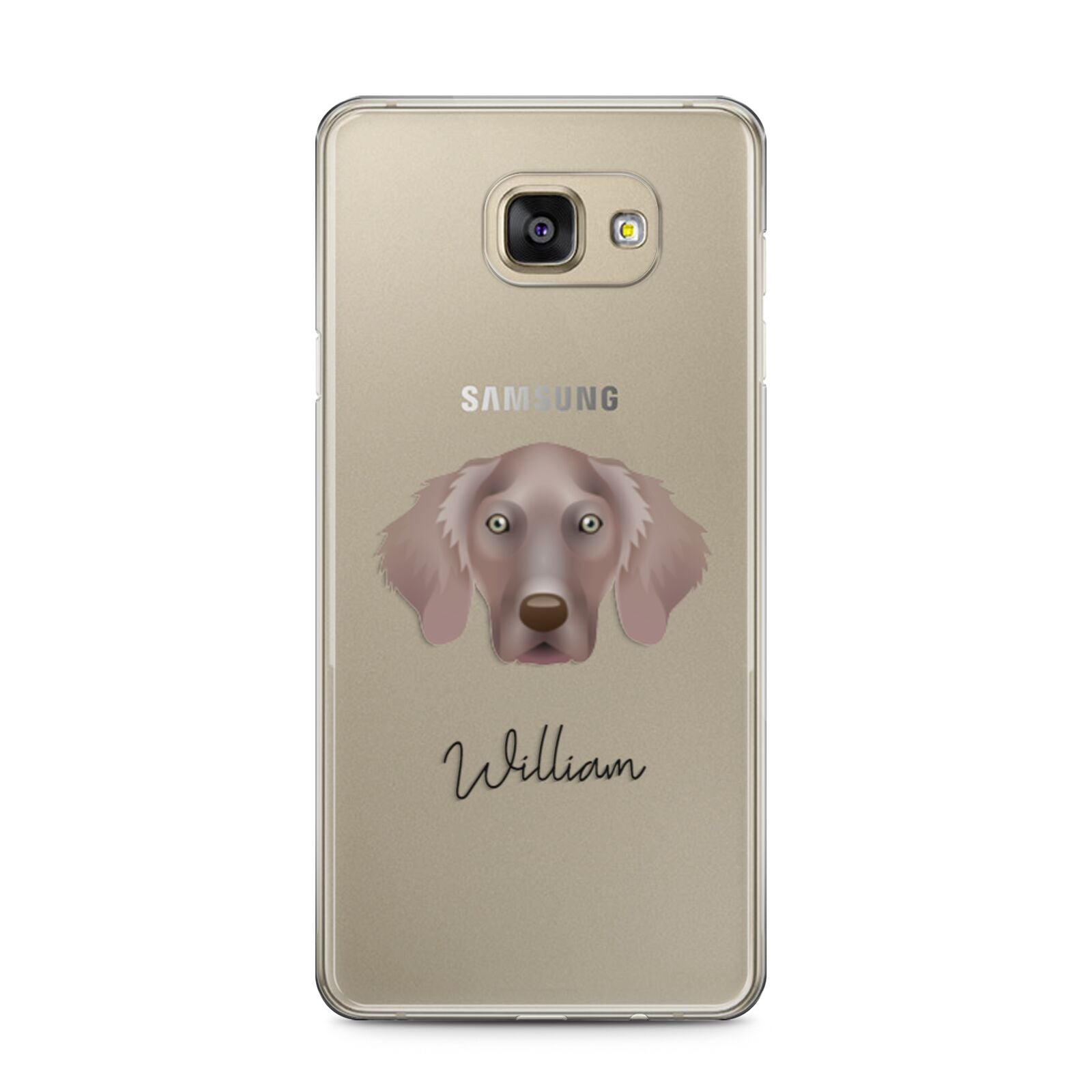 Weimaraner Personalised Samsung Galaxy A5 2016 Case on gold phone