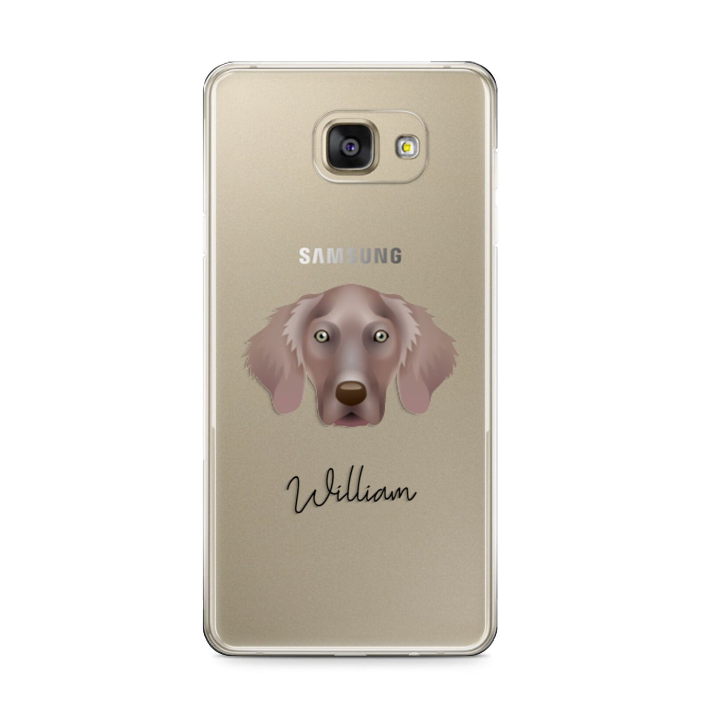Weimaraner Personalised Samsung Galaxy A9 2016 Case on gold phone