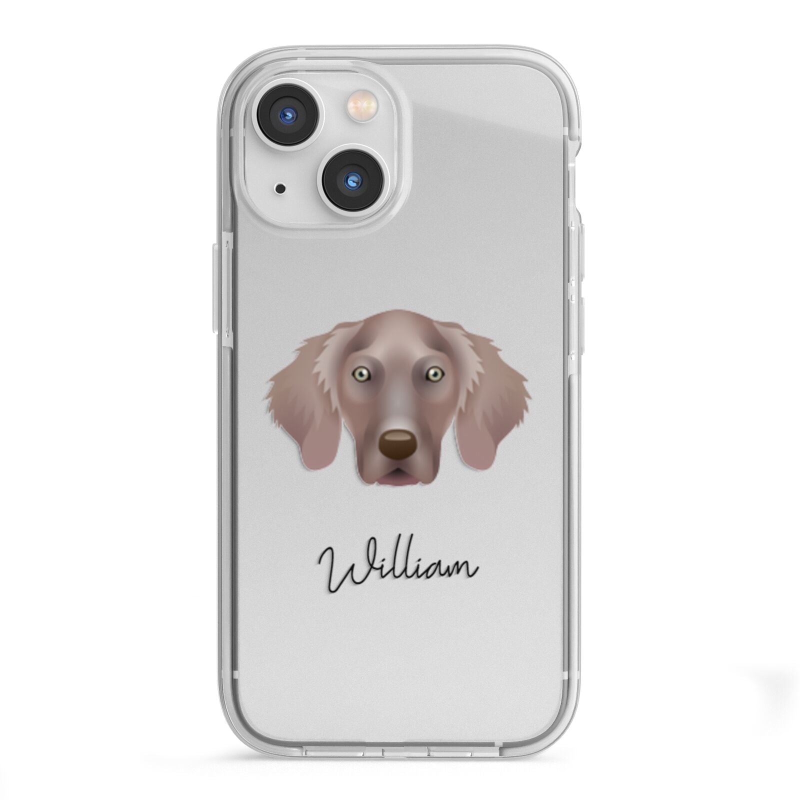 Weimaraner Personalised iPhone 13 Mini TPU Impact Case with White Edges