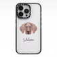 Weimaraner Personalised iPhone 13 Pro Black Impact Case on Silver phone