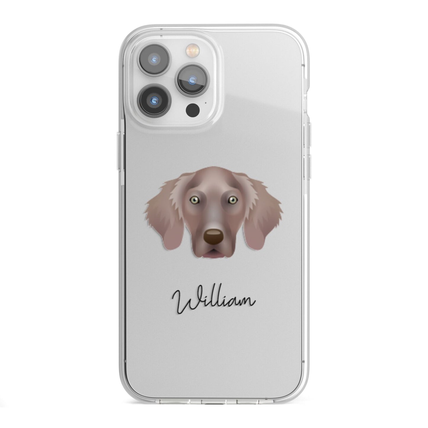 Weimaraner Personalised iPhone 13 Pro Max TPU Impact Case with White Edges