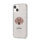 Weimaraner Personalised iPhone 14 Glitter Tough Case Starlight Angled Image