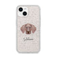 Weimaraner Personalised iPhone 14 Glitter Tough Case Starlight