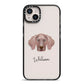 Weimaraner Personalised iPhone 14 Plus Black Impact Case on Silver phone