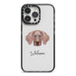 Weimaraner Personalised iPhone 14 Pro Max Black Impact Case on Silver phone