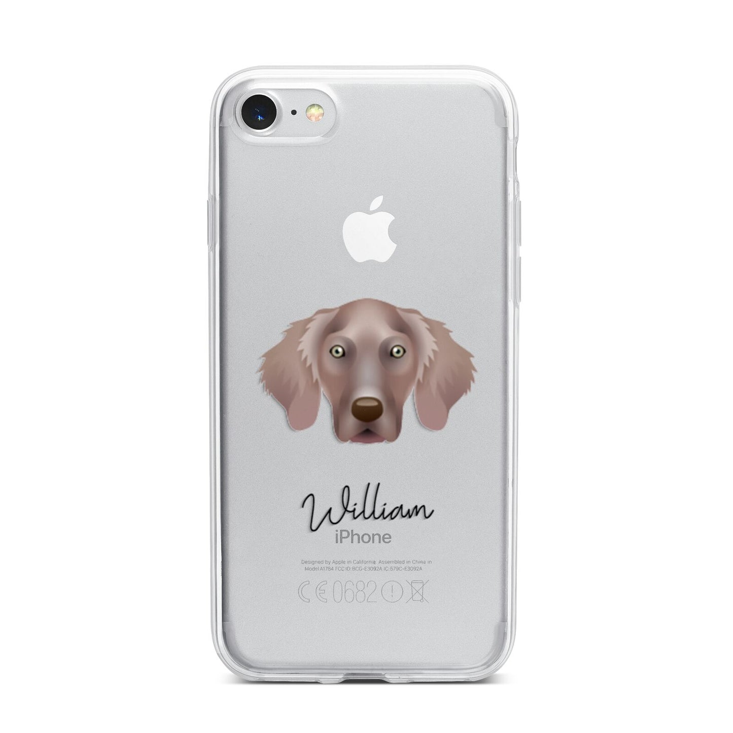 Weimaraner Personalised iPhone 7 Bumper Case on Silver iPhone